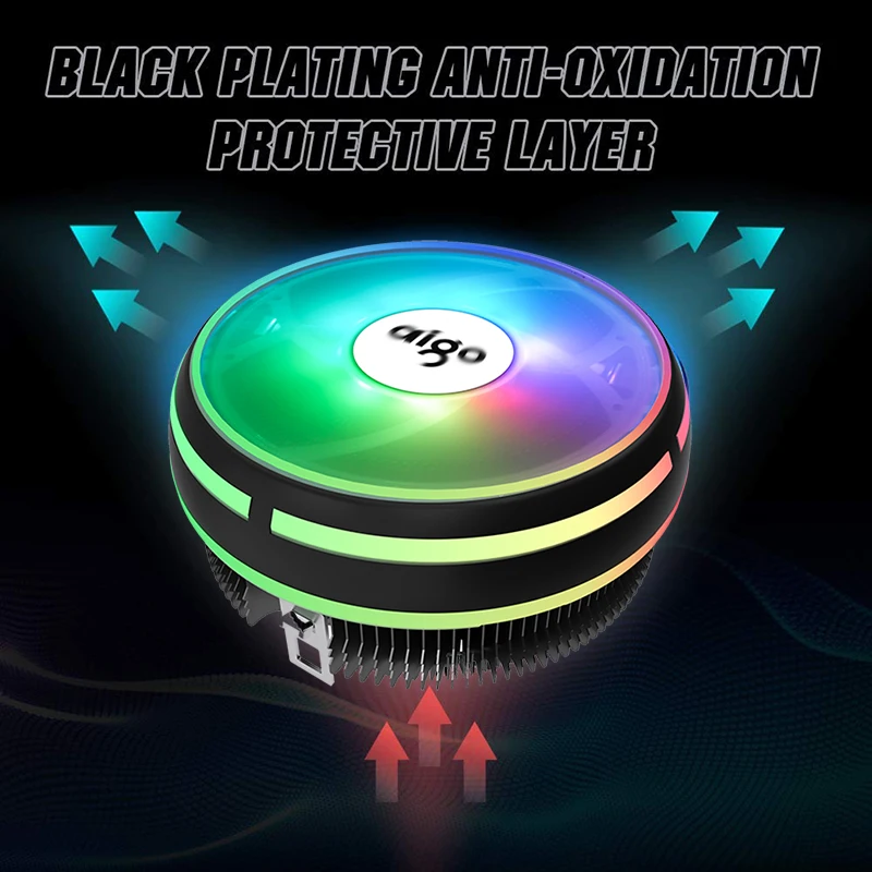 Aigo cpu Cooler RGB 120 мм cpu Cooling 4Pin PWM вентилятор кулер теплоотвод Intel LGA/115X/775/AM3/AM4 PC Вентилятор охлаждения компьютера радиатор