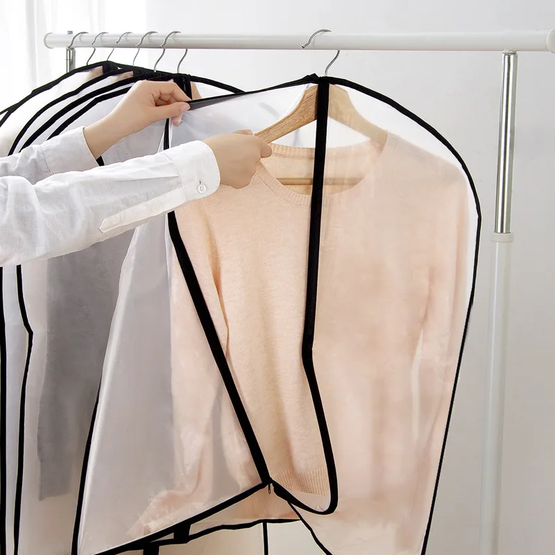 

Household Transparent Clothing Dust Cover-Washing Suit Overcoat Dirt-proof Cover Wardrobe Hanging Storage Bag Clothes Dustproof