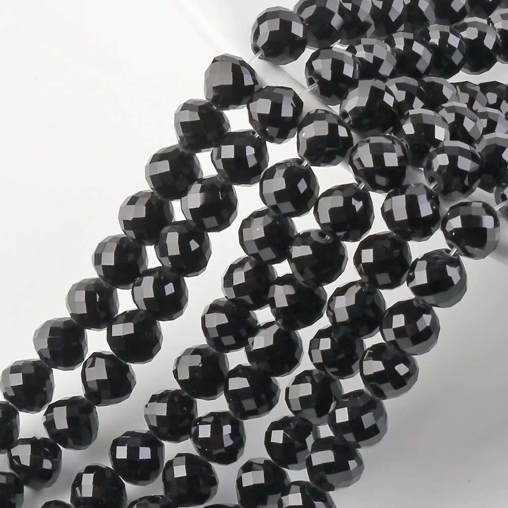 Черные бусины 6/8 мм Свободные Хрустальные стеклянные граненые Рондель для