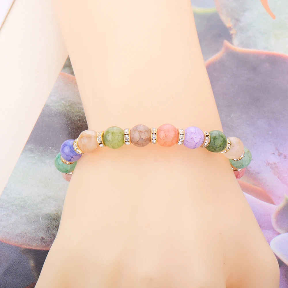 Разноцветный эластичный браслет стрейч модные украшения для мужчин и женщин