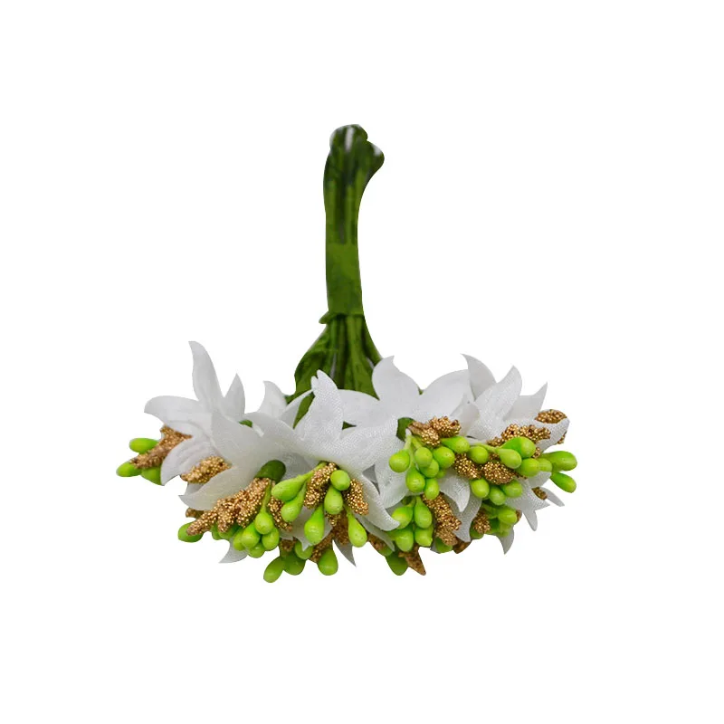 Смесь искусственных ягод зеленое растение цветок вишня Stamen Berry комплект DIY Подарочная коробка венок Рождественская Свадебная вечеринка украшение