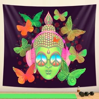 psychedelic scene home art decorative tapestry hippie bohemian decorative datura bed sheet large size sofa blanket