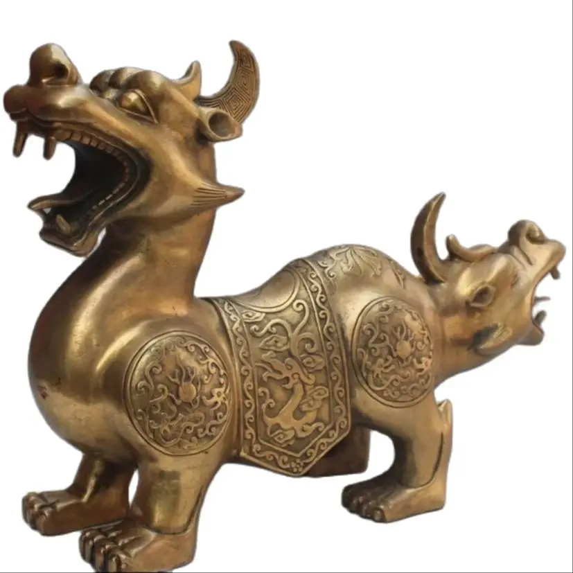 

Chinese Double Head Beast Folk Exorcise Evil Spirits Protect Statue