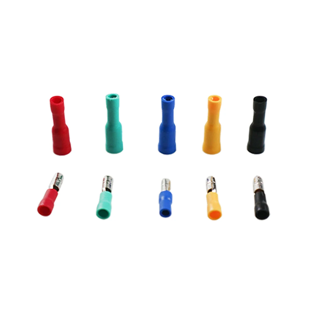 DIANQI 100 шт. 50 пар цилиндрический гнездовой штекер изоляционный Соединительный