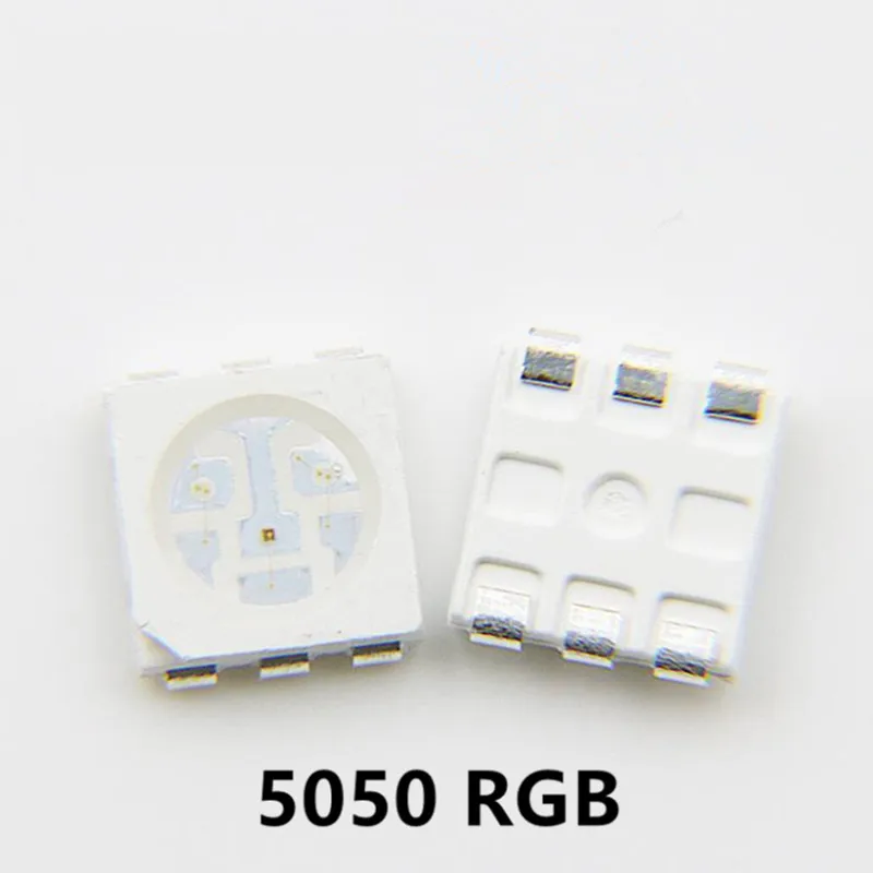 Светодиодный светильник SMT 5050 RGB SMD красный синий зеленый светодиодный с 3 чипами