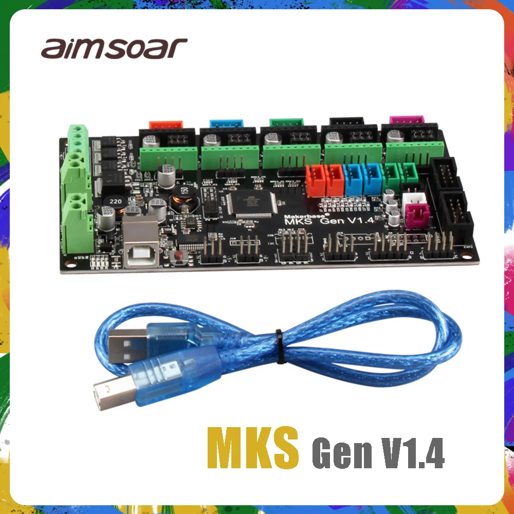 Плата управления MKS GEN V1.4 совместимая с RepRap Ramps1.4 запчасти для 3D принтера сделай