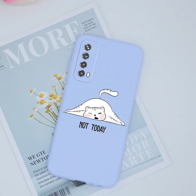 tpu silicone case for huawei p smart 2021 case back cover cute cartoon for huawei p smart 2021 y7a psmart case matte phone shell free global shipping