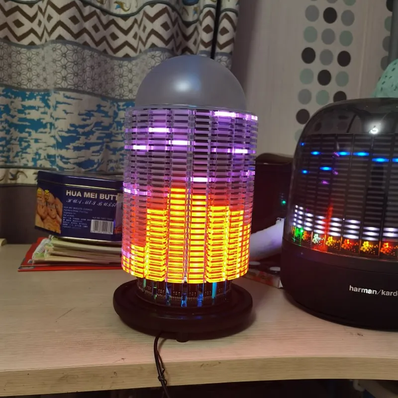 

Полноцветный дисплей RGB для музыкального спектра, цилиндрический акриловый голосовой контроллер с проводом, диаметром 160 мм
