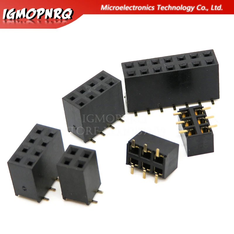 Двухрядный разъем SMT 2 54 мм для печатной платы 2*2/3/4/6/10/12/16/20/40Pin Arduino | Электронные