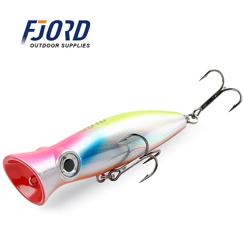 

FJORD New Product 6 color Popper Fishing Lures Weights 80mm 14g Topwater Lure Whopper Popper Saltwater Lures Fake Bait