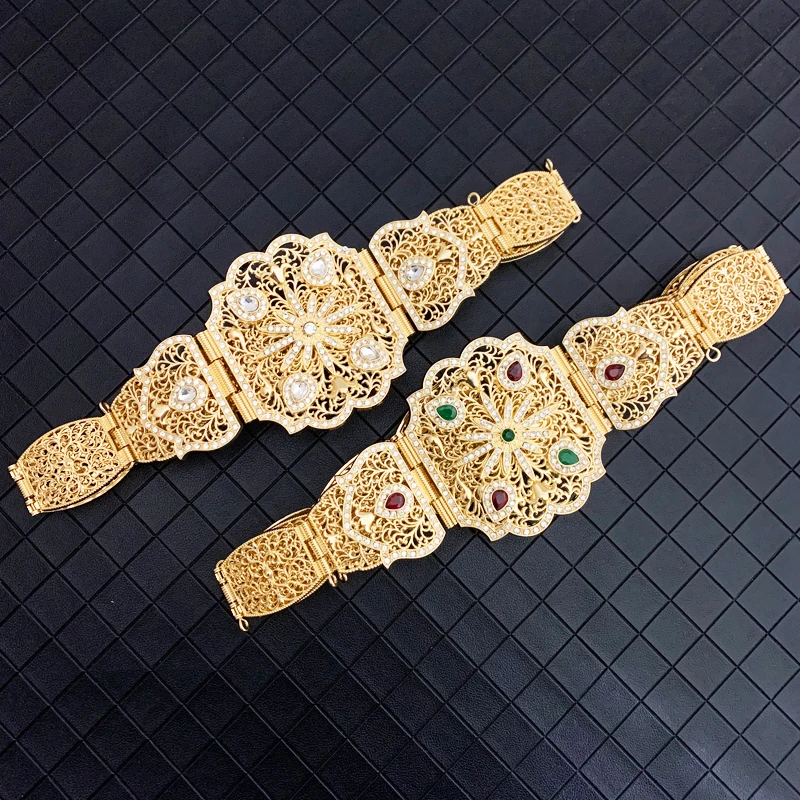 

New Water Drop Rhinestone Belt Buckle Morrocan Jewelry Chains for Gown Luxury Metal Gold Body Chain for Women
