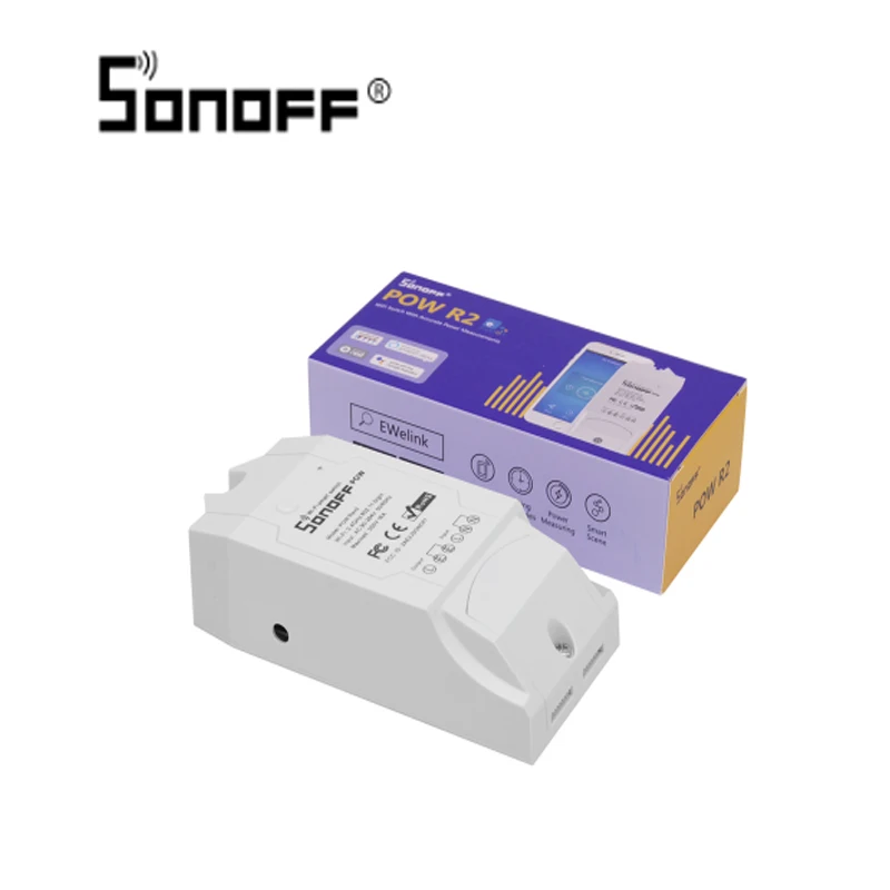 Умный Wi Fi выключатель Sonoff Pow R2 16A 3500 Вт с измерением расхода энергии в реальном