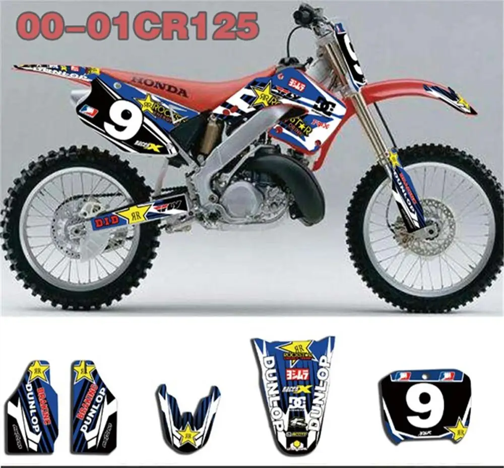 Мотоцикл команда графические наклейки для Honda CR125 CR125R CR250 CR250R 2000 2001 CR 125 250 125R 250R