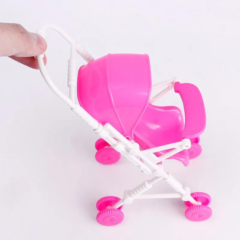 

Hot 1PCS pink Assembly Baby Stroller Trolley Nursery Furniture Carts Toys for Barbie Doll Christmas birthday gift