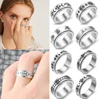 Кольцо для беспокойства вращающееся кольцо для спиннера свободно вращающееся кольцо антистресс для женщин серьги из нержавеющей стали ювелирные изделия подарки