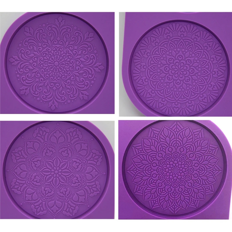 

Mandala Flower Coaster Silicone Resin Mold Round Coaster Epoxy Resin Mold Craft