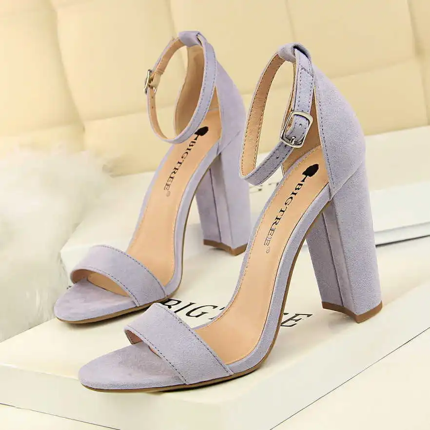 

0509-1 wind women's shoes summer high heels fashion simple thick heel high heels sexy nightclub one line with sandals