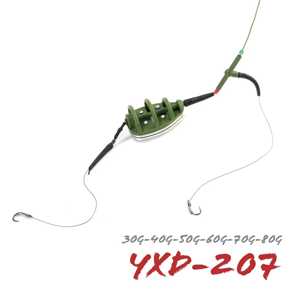 

1PC Fishing Bait Cage Fish Group 30g/40g/50g/60g/70g/80g Hooks Group Metal Carp Hair Rig Method Feeder Accessories