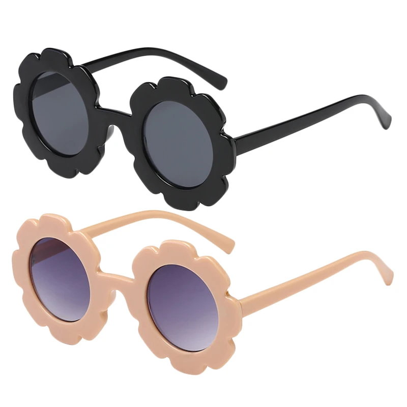 2 шт. винтажные детские солнцезащитные очки Круглые Цветочные спортивные Uv400 для