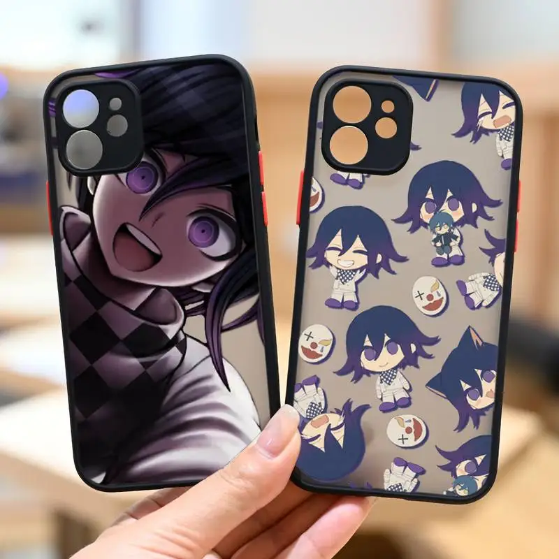 

Cartoon DANGANRONPA Phone Case Black Transparent Matte For IPhone 7 8 11 12 S Mini Pro X XS XR MAX Plus Cover Shell