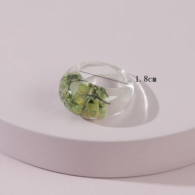 

2021 New Transparent Colorful Resin Acrylic Geometric Round Rings For Women Girls Aesthetic Jewelry Party Accessories 1PC