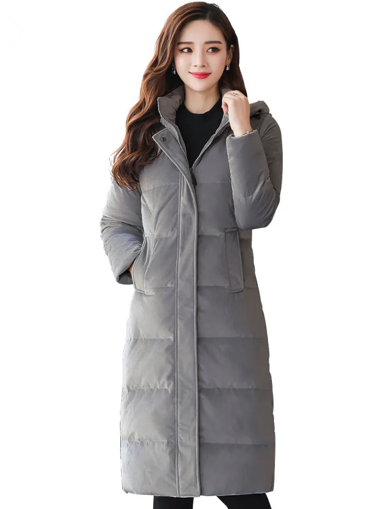 Winter Coat Women 90% Duck Down Jacket Women Clothes 2020 Gold Velvet Long Coats Female Korean Parka Abrigo Mujer MY1484