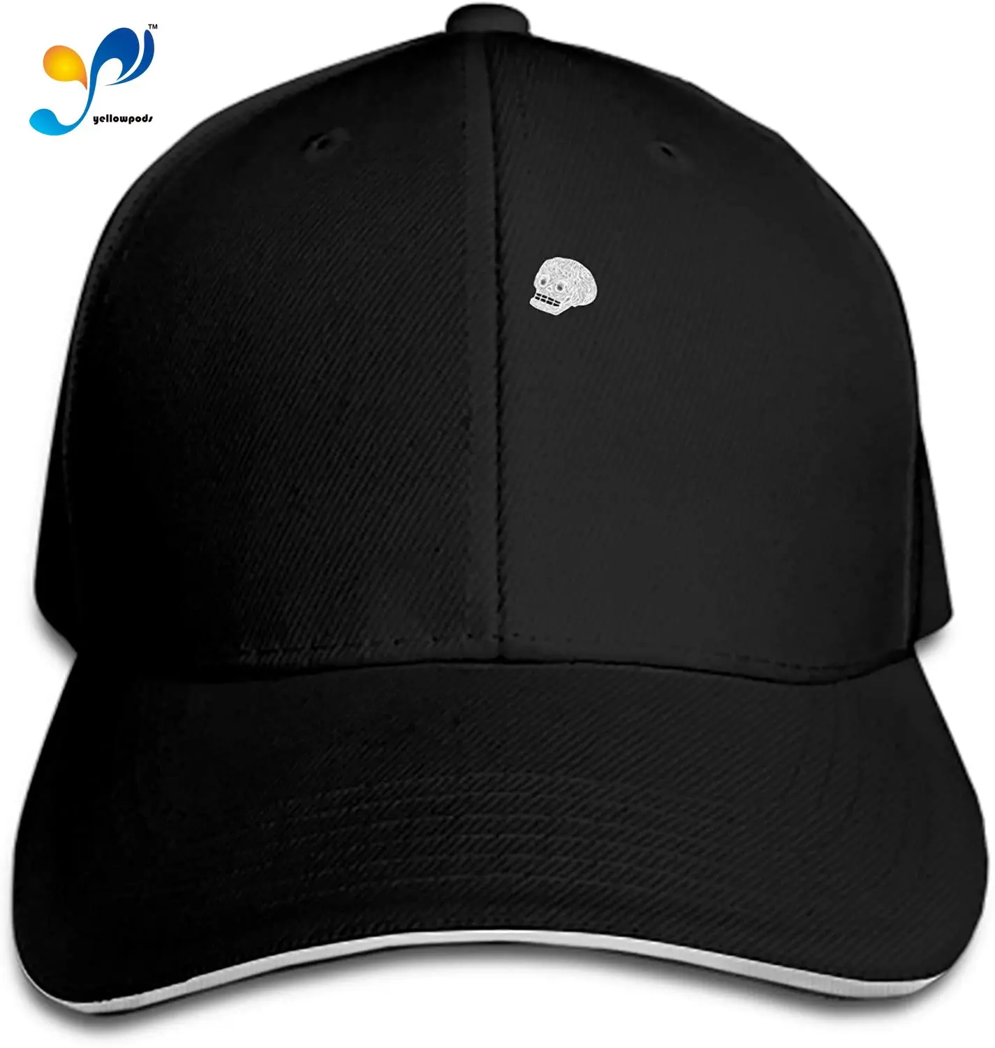 

Peaked Hat Hairy Skull No. Adjustable Sandwich Baseball Cap Cotton Snapback