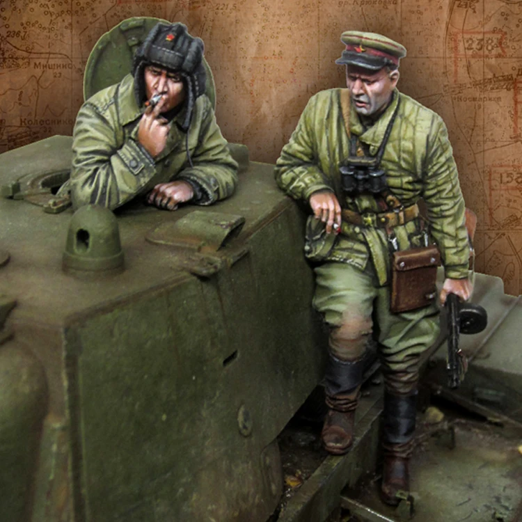

Модель из смолы 1/35 г., фигурка солдата ГК, советские командиры (танкер и пехотный человек. 1941 - 1943 ), несобранный и Неокрашенный комплект