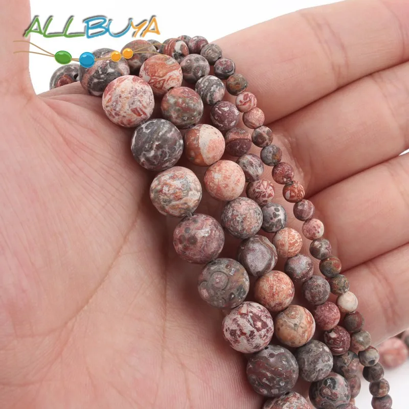 

Natural Round Leopard Skin Jaspers Stone Loose Beads for Jewelry Making DIY Bracelet Necklace Accessories 15" Minerals Beads