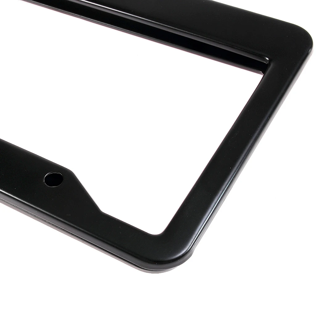 

1 Pair Car SUV Black Stainless Steel License Plate Frame 2 Holes 311X162mm