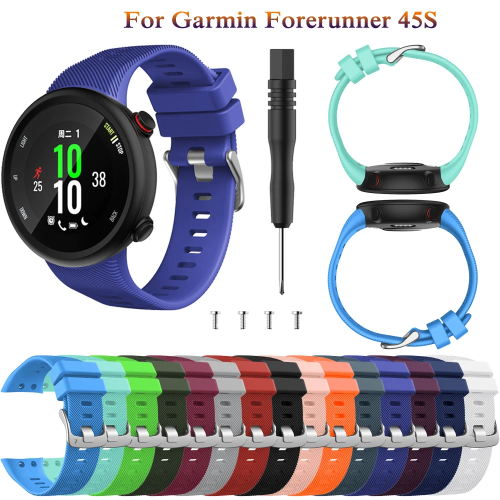 

New Soft Silicone Watchband Strap for Garmin Forerunner 45s Band Sport Bracelet Fashion Replacement Wristband for Forerunner 45S