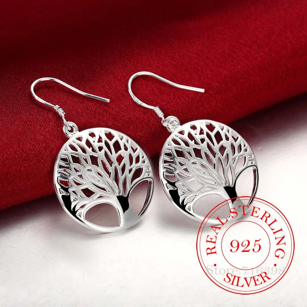 

925 Sterling Silver Earring Korean Tassel Vintage Tree of Life Long Dangle Earrings For Women 2020 Engagement Wedding Jewelry