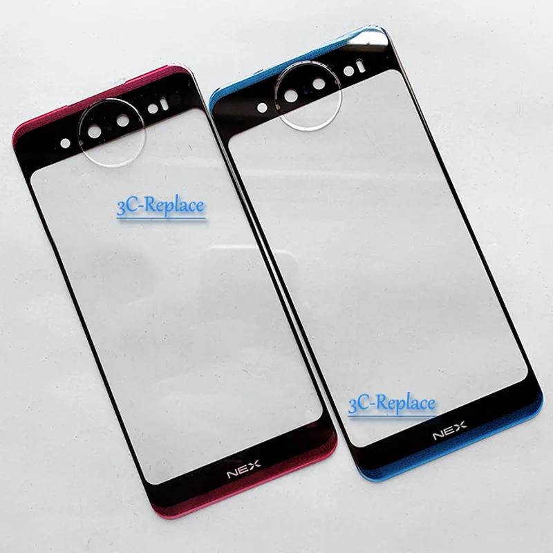 Красный/синий 6,4 дюйма для BBK Vivo Nex Dual display Edition/NEX 2 задняя крышка батарейного отсека Корпус Задняя стеклянная часть
