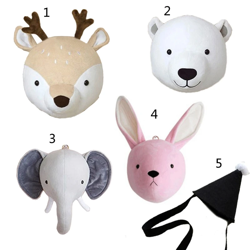 

Kids Room Decoration 3D Animal Heads Wall Hanging Decor For Children Room Nursery Room Decoration Soft Install