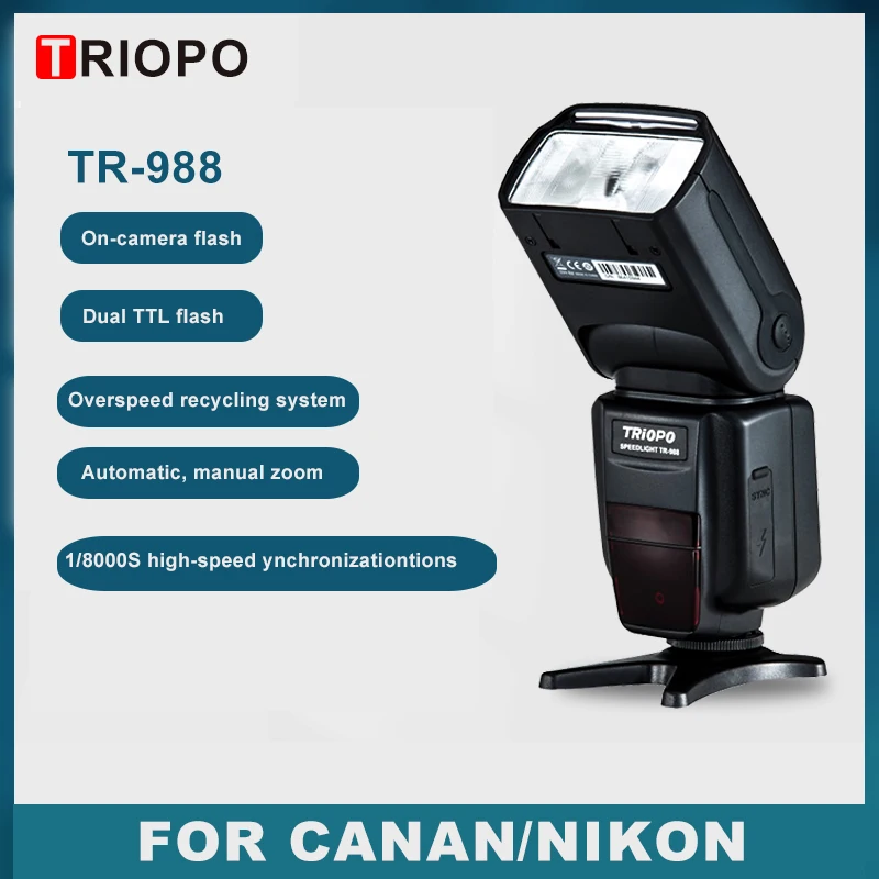 TRIOPO TR-988 TTL вспышка для камеры профессиональная скоростная lite с высокой скоростью