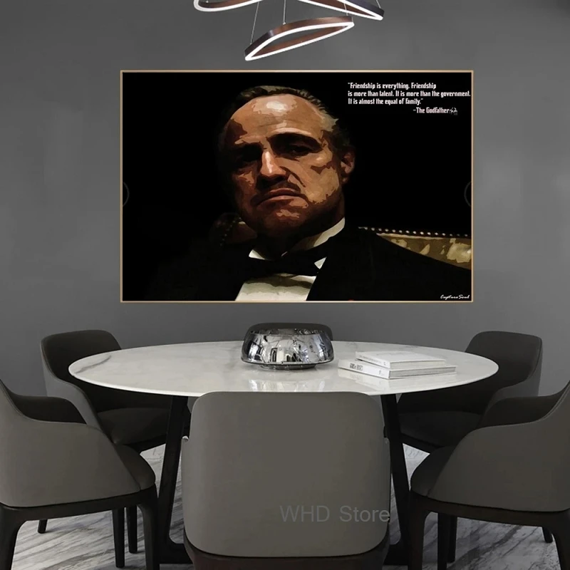 Газета Черный и белый цвета Крестный отец холсте искусство картинки на стену