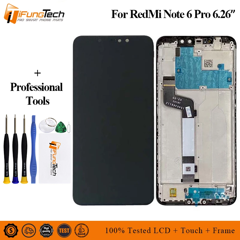 ЖК экран для Xiaomi Redmi note 6 Pro с сенсорным стеклом дигитайзер Запасные части pro