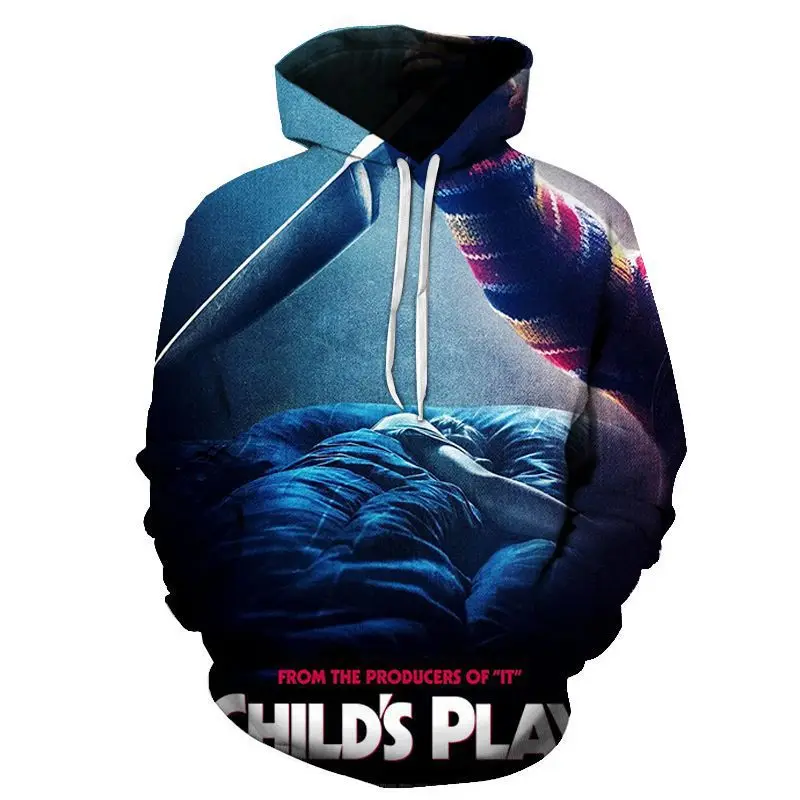 Модные мужские женские детские толстовки с 3D принтом Чаки из фильма уличная