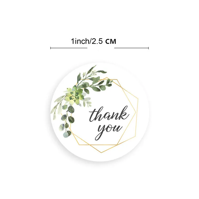 Наклейки круглые с надписью Thank You 1 дюйм 500 листов в рулоне | Дом и сад