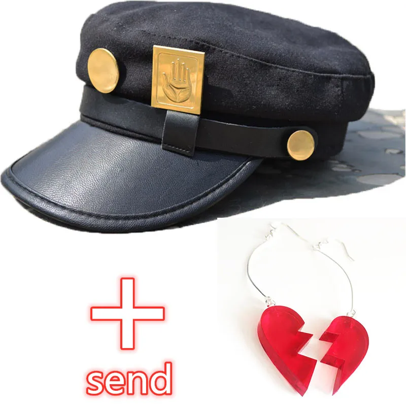 Аниме JoJo Необычные Приключения кепки и серьги Jotaro Kujo Joseph шляпа армейская Военная JOJO кепки s шляпы значки косплей реквизит