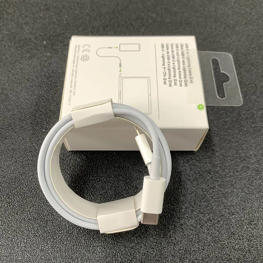 

10pcs/lot Geniune Quality PD Fast Charging Usb c Cable 2m/6FT for iPhone 12 11 pro Max Xs XR 8 pin to Type C With Retail Box