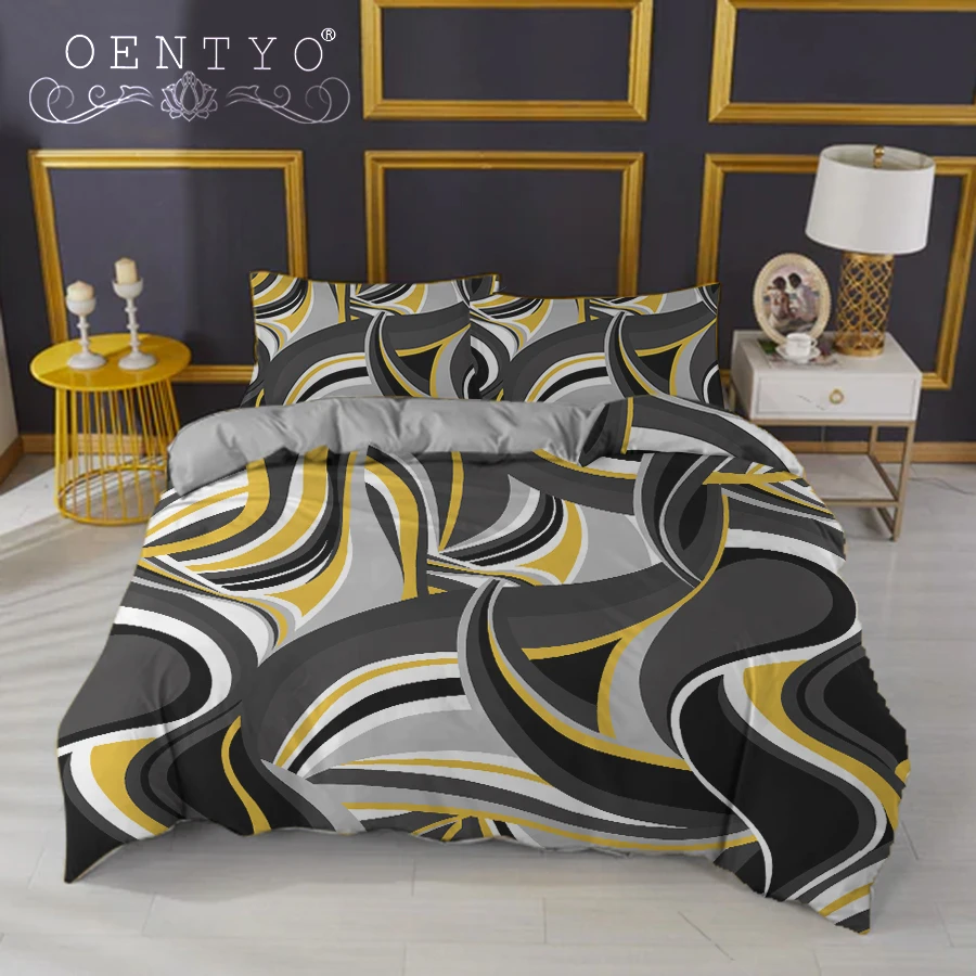 Современное стеганое одеяло простые геометрические желтые постельные