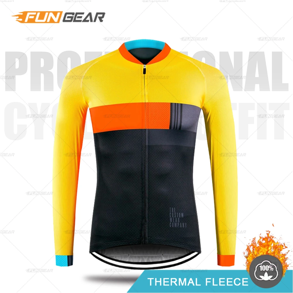 JERSEYS Зимняя одежда для велоспорта, Мужская футболка с длинным рукавом для верховой езды, комплект из теплого флиса, Майо, Ropa Ciclismo Invierno, теплая одежда - Цвет: JERSEYS