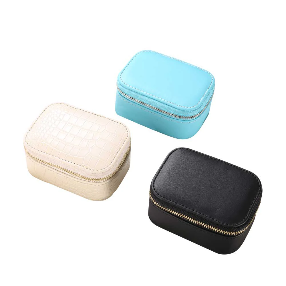 

New European Style Jewelry Box Lady Pu Leather Jewelry Ring Storage Box Display Case Portable Jewelry Organizer For Necklaces