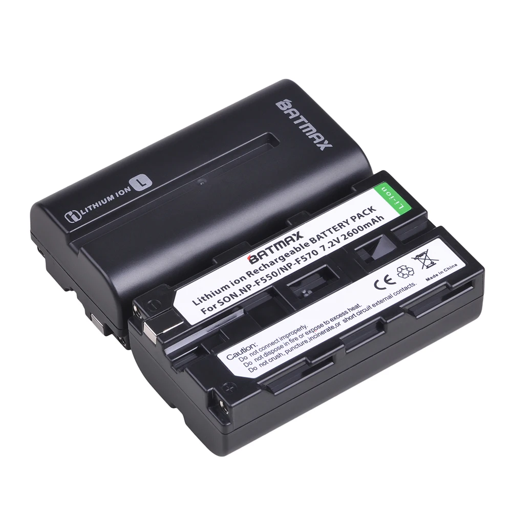 2600mAH NP-F550 NP-F570 Li-ion Battery + LCD USB Charger for Sony NP-F330 NP-F530 NP-F570 NP-F730 NP-F750 black magic pocket 6k