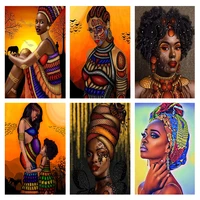5d diamond painting african women dancing in the sunset full square drill by number kits for adults kids little african girl