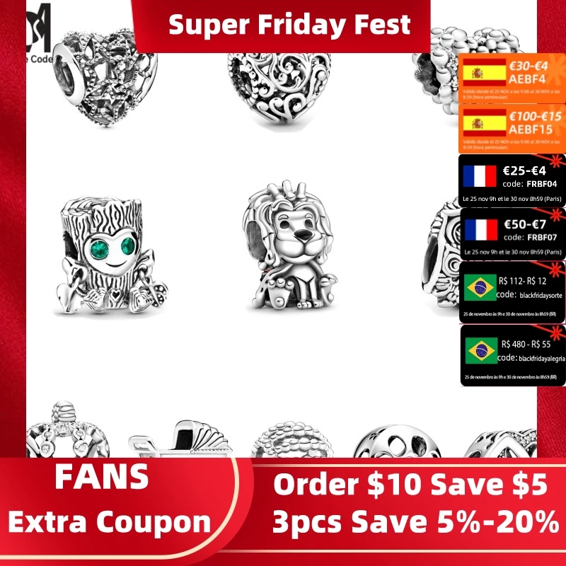 

MC New 925 Sterling Silver Dog Paw Owl Stroller Hollow Love Charm Beads Fit Original Pandora Bracelet Fine Silver Jewelry Gift