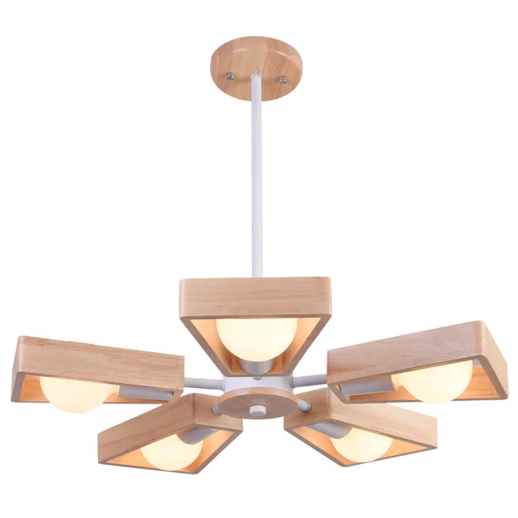 

European style simple living room log fan shape modern bedroom dining room wooden art creative decorative Pendant Lights WF1027