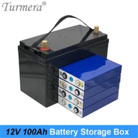 turmera 12v 100a battery stotage box with lcd display for 3 2v 90ah 100ah 105ah lifepo4 battery ups and solar energy system use