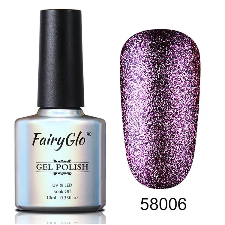 FairyGlo 10 мл Гель-лак с блестками Гибридный лак для маникюра ногтей, полустойкое к полу Перманентный лак для ногтей УФ Гель-лак био-Гели Soak Off Nail Art Эмаль - Цвет: BJJ58006
